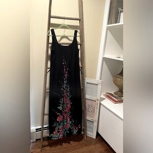 Black maxi dress with floral design